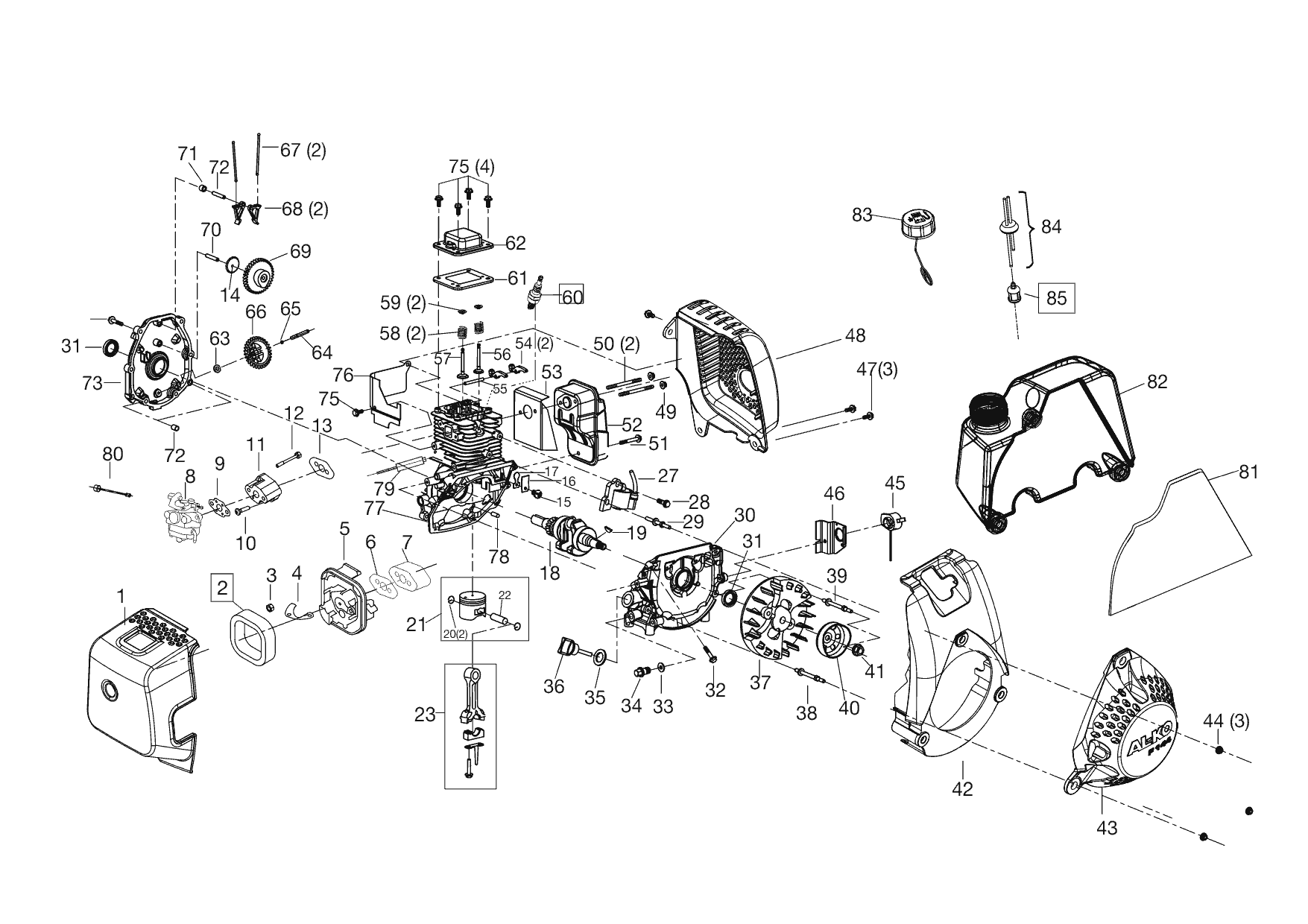 Aks 1300. 1 sp-a. 82 схема электрическая. газонокосилка al ko номенклатура деталей. запчасти al ko.
