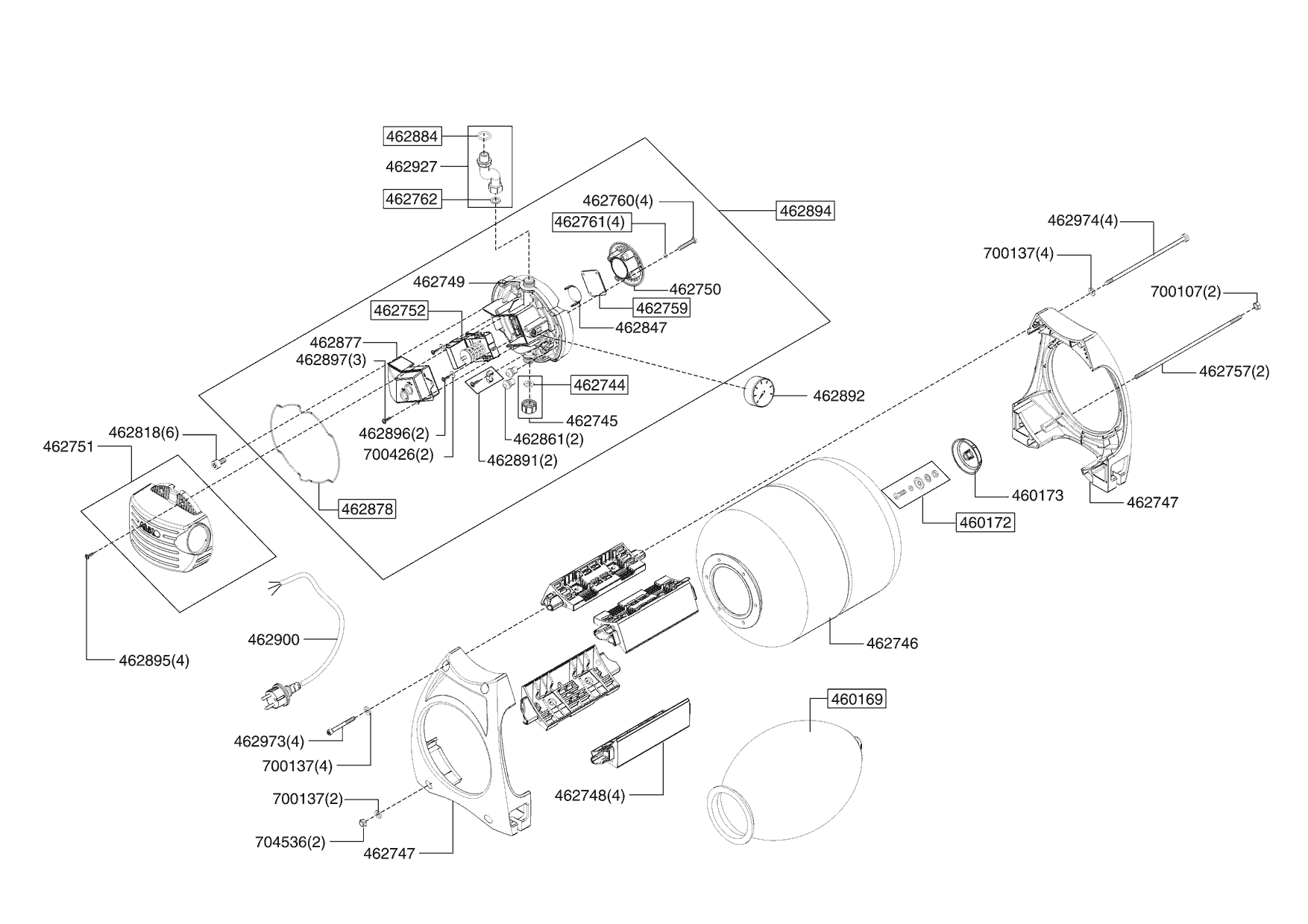 Запчасти AL-KO Насосная станция HW 1002 INOX | Артикул: 112458 ремонт в ...