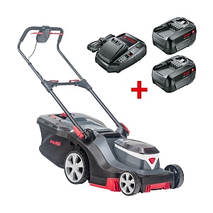 382 Li Premium Аккумуляторная газонокосилка AL-KO 18 V BOSCH HOME AND GARDEN COMPATIBLE, с 2 аккумуляторами и зарядным устройством в комплекте
